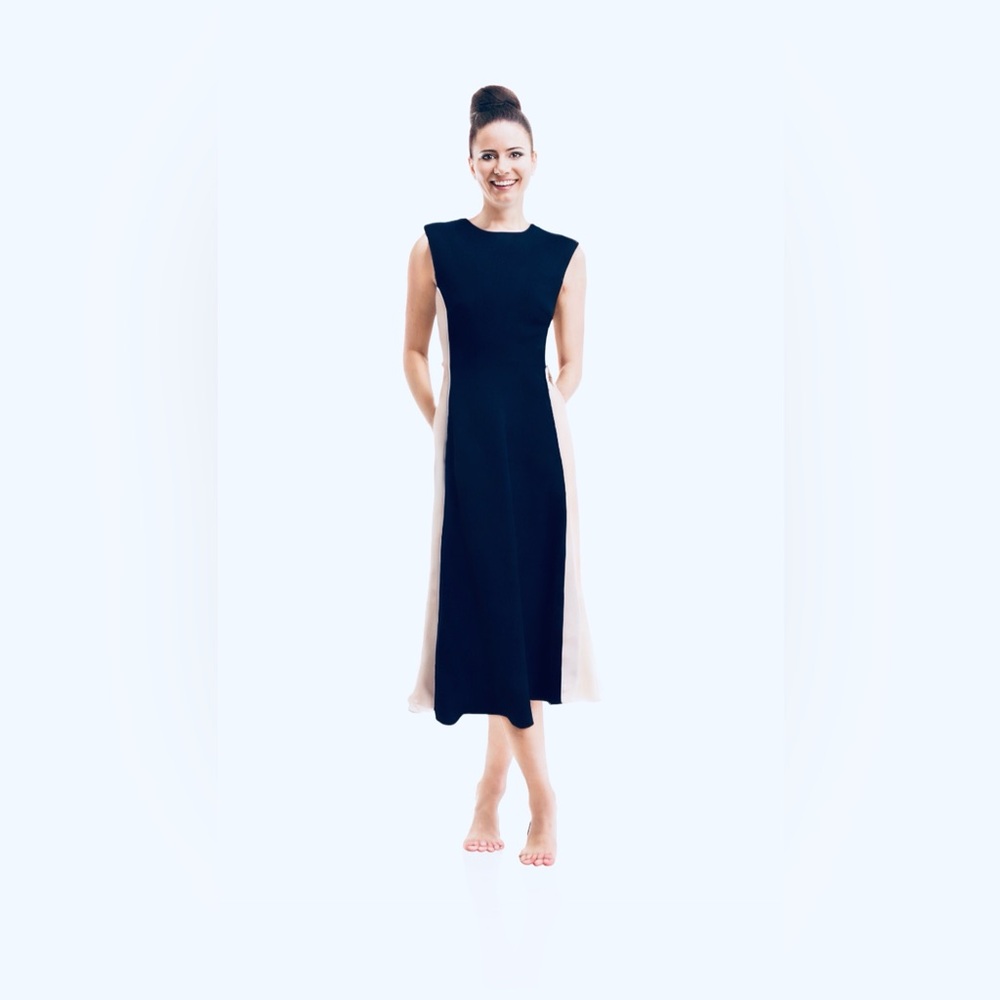 Ralph Lauren navy and white Midi Dress size 4